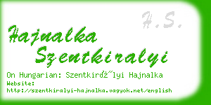 hajnalka szentkiralyi business card